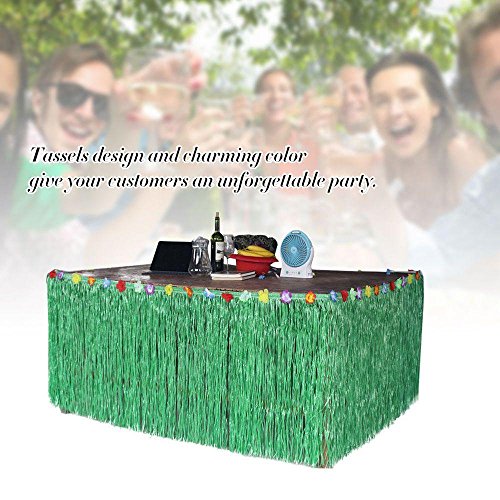 Pushhr Brand New Summer Hawaiian Beach Fringe Plastic Tassels Grass Table Skirt Flower Decor
