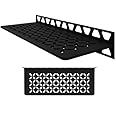 Schluter Rectangular Wall Shelf for Homeowners and Renovators - Suitable for Showers and Kitchens - 11-13/16-Inch Length, Floral Design, Aluminum Material, Matte Black Finish - SWS1D5MGS