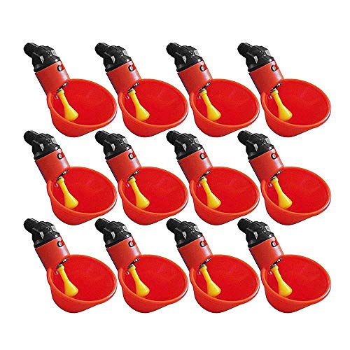 Opaltool Automatische Hühnertränke, 12 Stück, automatische Geflügel-Trinkmaschine, Bauernhof, Hinterhöfe, Ente, Vogelfutterspender für Jede Rasse von Geflügel – Bild 4