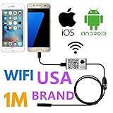 SanSiDo Endoscope Camera iPhone Wifi Wireless iPhone Android Borescope Endoscope Snake Camera 2.0 Megapixels HD 6 Leds 9mm 720P IP66 Tube Waterproof Inspection Camera for iPhone Samsung - 1M