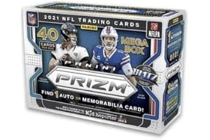 2021 Panini Prizm NFL Football MEGA box (40 cards/bx incl. ONE Memorabilia or Autograph card)
