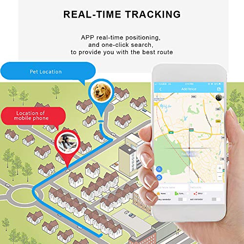 BARTUN GPS Dog Cat Tracker Locator Real Time Activity Monitor for Pet WiFi GPS LBS Positioning Tracking Device with Collar Included SIM Card