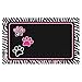 Drymate Pet Bowl Placemat, Dog & Cat Food Feeding Mat - Absorbent Fabric, Waterproof Backing, Slip-Resistant - Machine Washable/Durable (USA Made) (12” x 20”) (Zebra/Paws Black)