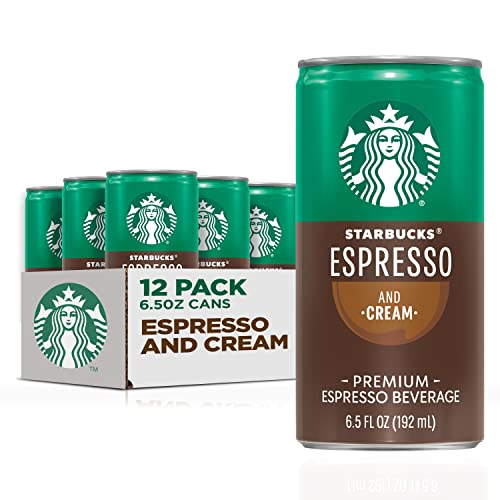 Starbucks Ready to Drink Coffee, Espresso & Cream, 6.5oz Cans (12 Pack