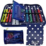BEST CROCHET HOOK SET WITH ERGONOMIC HANDLES FOR EXTREME COMFORT. Perfect Hooks for Arthritic Hands, Smooth Needles for Superior Results & 22 Knitting Accessories to use with all Patterns & Yarns