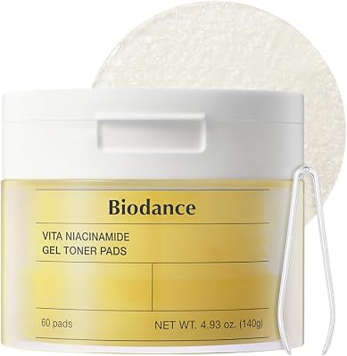 Vita Niacinamide Gel Toner Pads, Gel à la Niacinamide, Exfoliation Douce, Hydratation et Teint Plus Uniforme, Peaux Sensibles, 60 Toner Pads