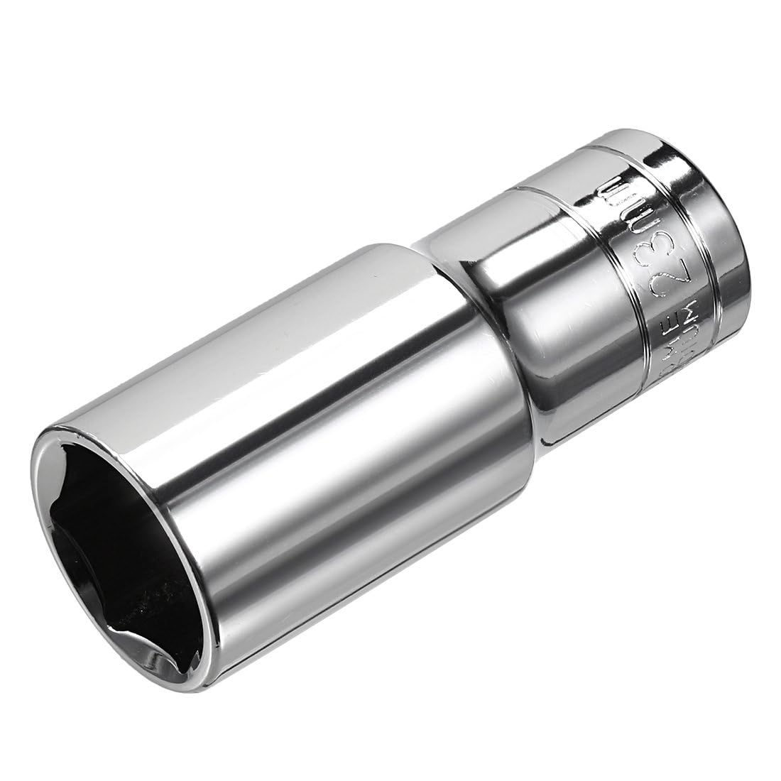 TOP-VIGOR 1/2 Inch Drive 23mm 6-Point Deep Socket, Metric, Cr-V Drive Socket (Polishing) for Auto Repairing and Household