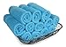 SALBAKOS 100% Turkish Cotton Towels (Aqua, 12 Washcloths)