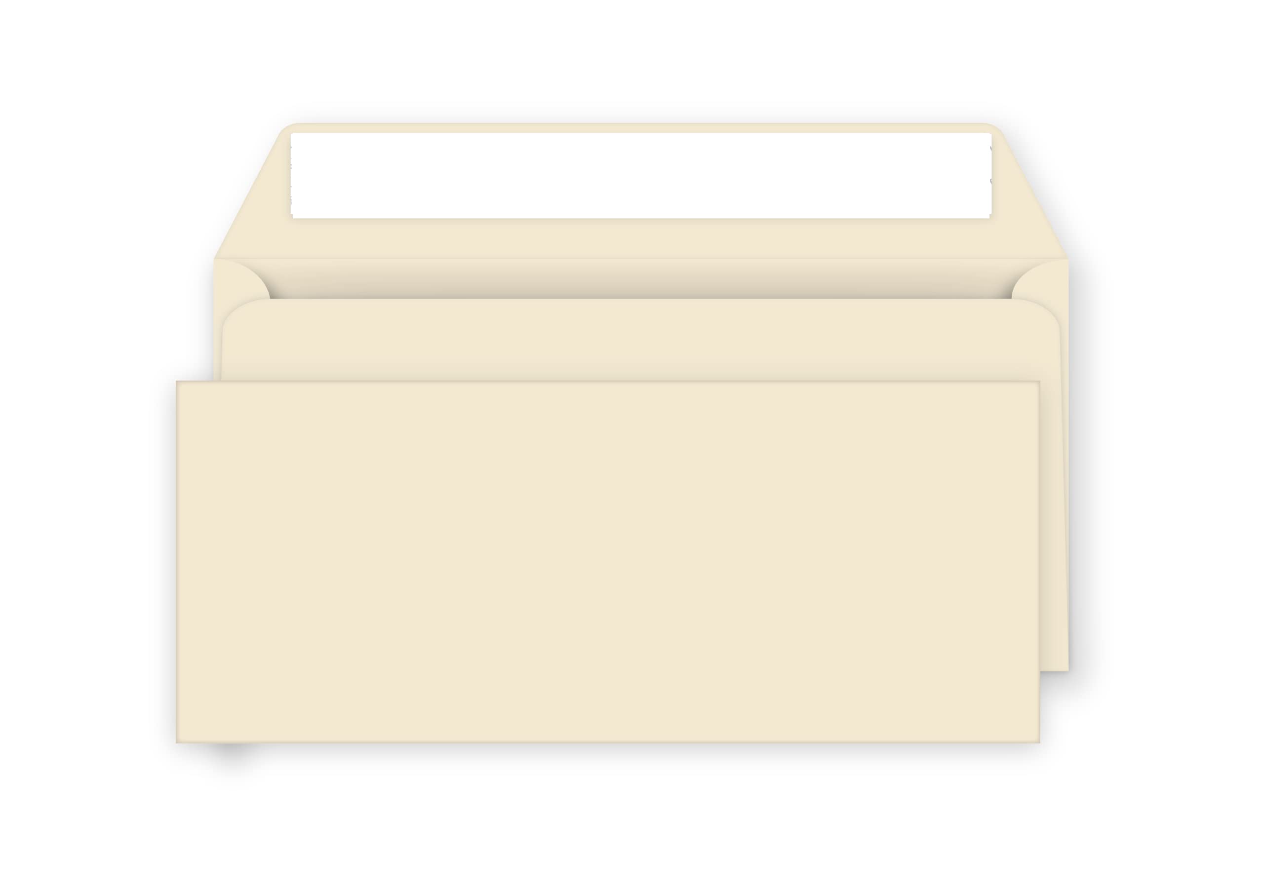 DL (110mm x 220mm) Coloured Envelopes for Greetings Cards Party Invitations & Craft - Pack of 75 (Ivory Peel & Seal)
