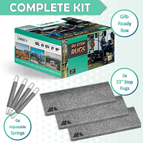 LATCH.IT RV Step Covers 3 Pack 23" Wide Camper Step Covers RV Stair