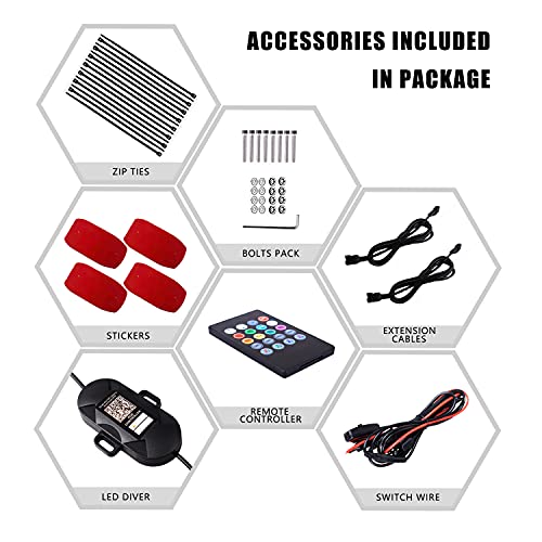 Morefulls-LED-Rock-Lights-Multicolor-Exterior-Light-RGB-Underglow-Neon-Lights-4-Pods-Waterproof-with-APP-Control-Music-Mode-for-Truck-Car-UTV-ATV-SUV-Jeep-4X4