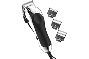 Wahl USA Chrome Pro Corded Clipper Complete Haircutting Kit for Men – Powerful Total Hair Clipping, Beard Trimming, & Grooming - Model 3024635