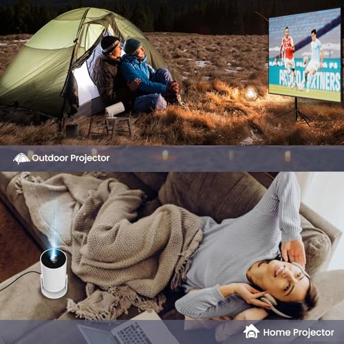 Mini Portable Projector 4K WiFi 6 BT 5.2 Upgraded Portable Projector Full HD Supported for Phone /PC /TV /HDMI /PS5 /Laptop Auto Keystone Home Theater 180° Rotation [Built-in App]