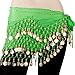 BELLYLADY Chiffon Dangling Gold Coins Belly Dance Hip Scarf, Vogue Style RED1