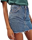Huiyuzhi Women's Casual Fashion Denim Short Skirt (XL, Blue)