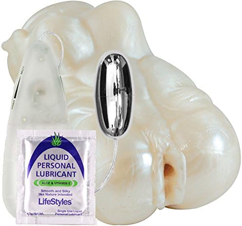 Pearl Terri Ribbed Vibrating Masturbation Sleeve with Flexible Pleasure Beads and FREE LifeStyles Lube