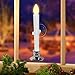 CelebrationLight 10 Pack Flameless Taper Candles with Remote/Timer & Suction Cup, Battery Operated Flickering LED Window Candles, Vintage Christmas Electric Fake Candlesticks, Silver Holder