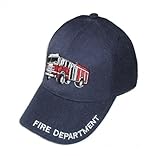 Child's Fire Fighter / Fireman Department Cap Hat W/ 3-D Truck Engine - Dk Blue