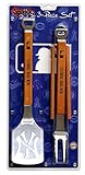 MLB New York Yankees 3PC BBQ Set, Heavy Duty Stainless Steel Grilling Tools
