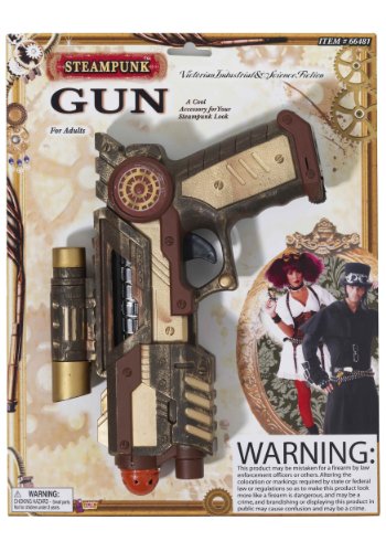 Forum Novelties Halloween Cosplay Steampunk Weapon Gear Space Gun, Brown Tan, 8.5"X6"