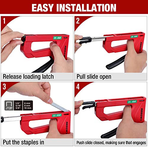 Arrow Light Duty Staple Gun, Lightweight Upholstery Stapler Kit for