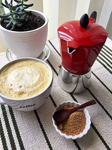 image for IMUSA USA B120-42T Aluminum Stovetop Coffeemaker 3-Cup, Red