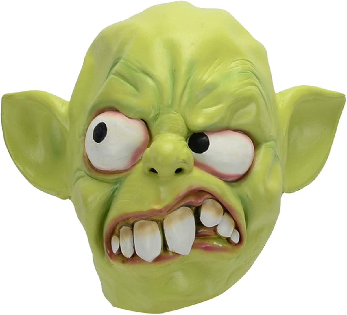 Green Goblin Latex Mask Big Teeth Full Head Cosplay Halloween Costume
