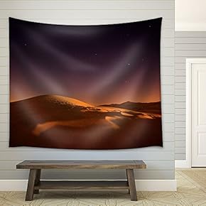 Desert Under The Night Sky - Fabric Wall Tapestry Home Decor - 51x60 inches