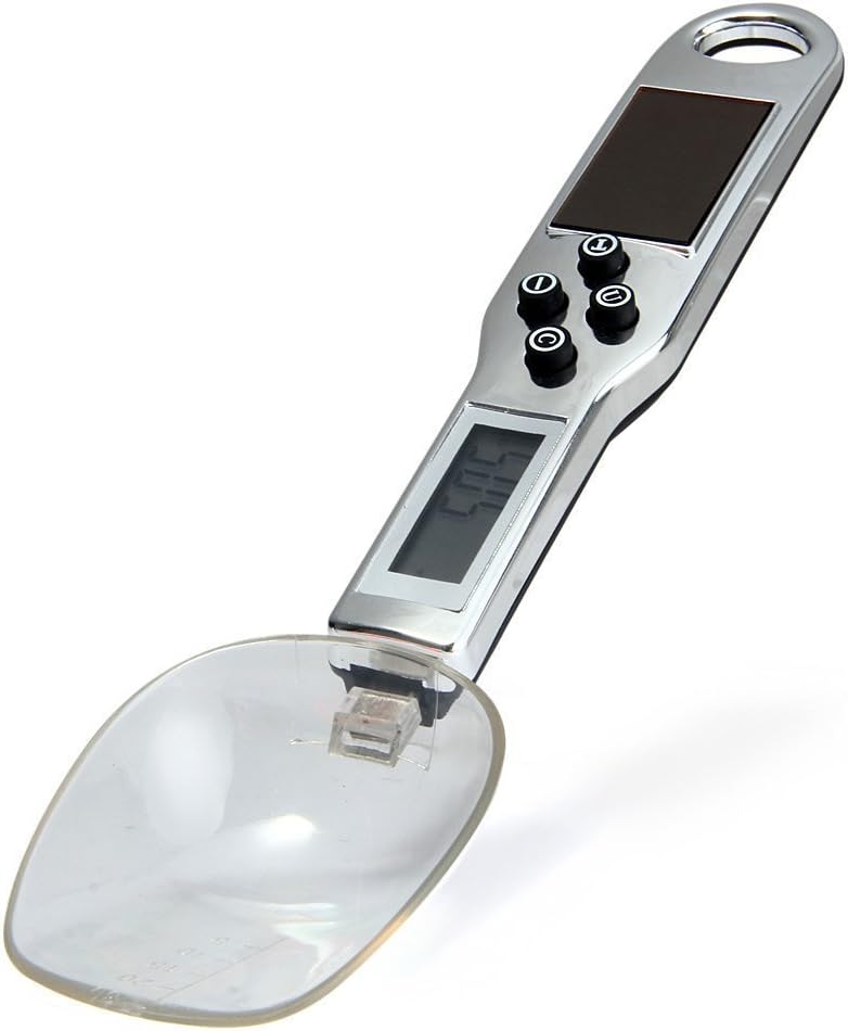 ALL ING Kitchen LCD digital scale spoon 500g capacity coffee tea weighing device and solar cell panel