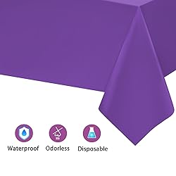 Kopokita 2PCS Purple Plastic Tablecloths 54 x 108