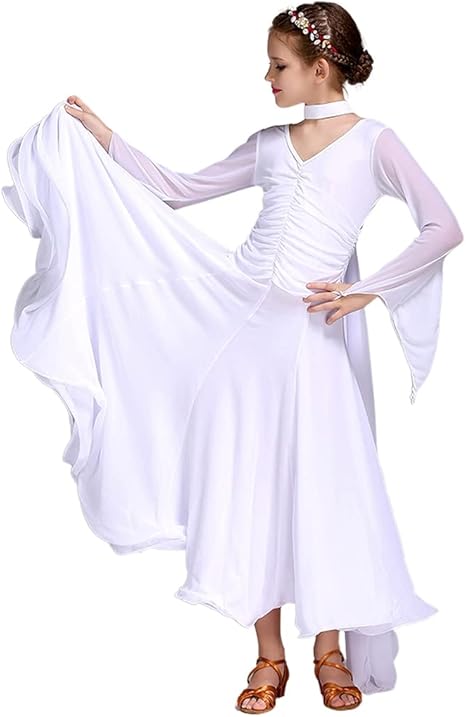 Amazon Gratty ダンス衣装 お洒落 高級感 ラテンダンス ワルツ ダンスウエア チャチャ ワンピース キャバドレス ロングドレス 練習着 競技用 社交ダンス衣装 インターナショナルダンス 舞台ステージ衣装 黒 白 赤 ホワイト Xl 変身アクセサリー ホビー