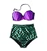 Blugibedramsh Women's Glitter Mermaid Bikini High Waist Swimsuit Sexy Bikini,Medium,purple1