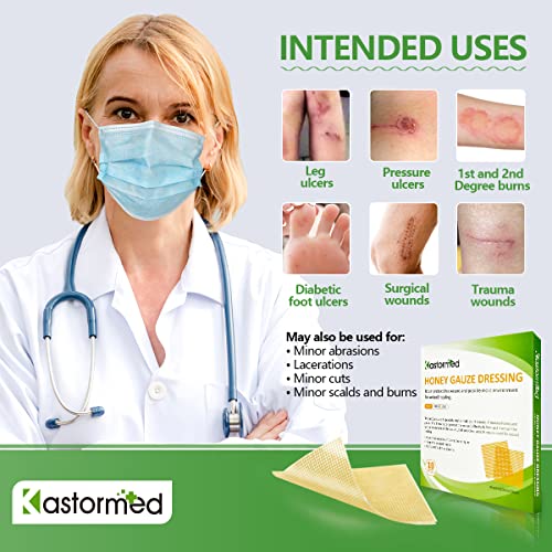 Kastormed Honey Gauze Dressing, Manuka Honey Wound Care, Medical Grade