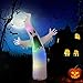 YUNLIGHTS 6 Feet Halloween Inflatable Ghost, Air Blown Ghost with Colorful LED Lights for Outdoor and Indoor Decoration, Lighted Halloween Decor for Yard/Patio/Garden