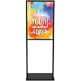RKERSEIK Sign Holder Stand, heavy Duty Pedestal poster for display,18×24 inch slide-in double sided banner poster floor sign holder for indoor Display (18×24)