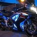 SUNPIE 12Pcs Bluetooth Motorcycle LED Light Kit Strips Multi-Color Accent Glow Neon Ground Effect Atmosphere Lights Lamp with Wireless Remote Controller for Motorcycles