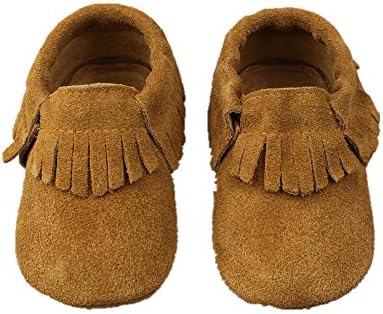 Nasbach Baby Pre-walker/First Walker Baby Fossils Soft Sole Leather Infant Toddler Prewalker Shoes Light coffee XL
