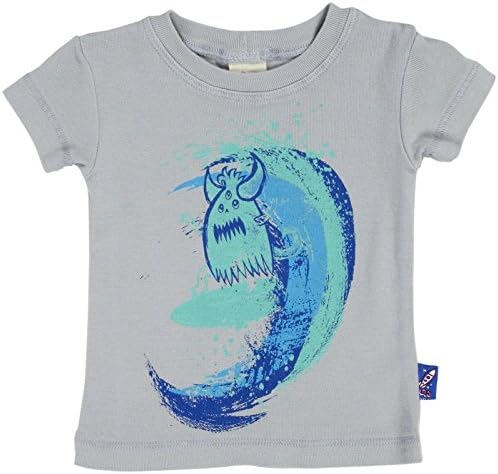 Charlie Rocket Monster Wave T-Shirt (Baby) - Grey-3-6 Months