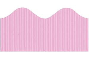 PACON Bordette Scalloped Decorative Border Roll, 2-1/4 Inch x 50 Feet, Pink