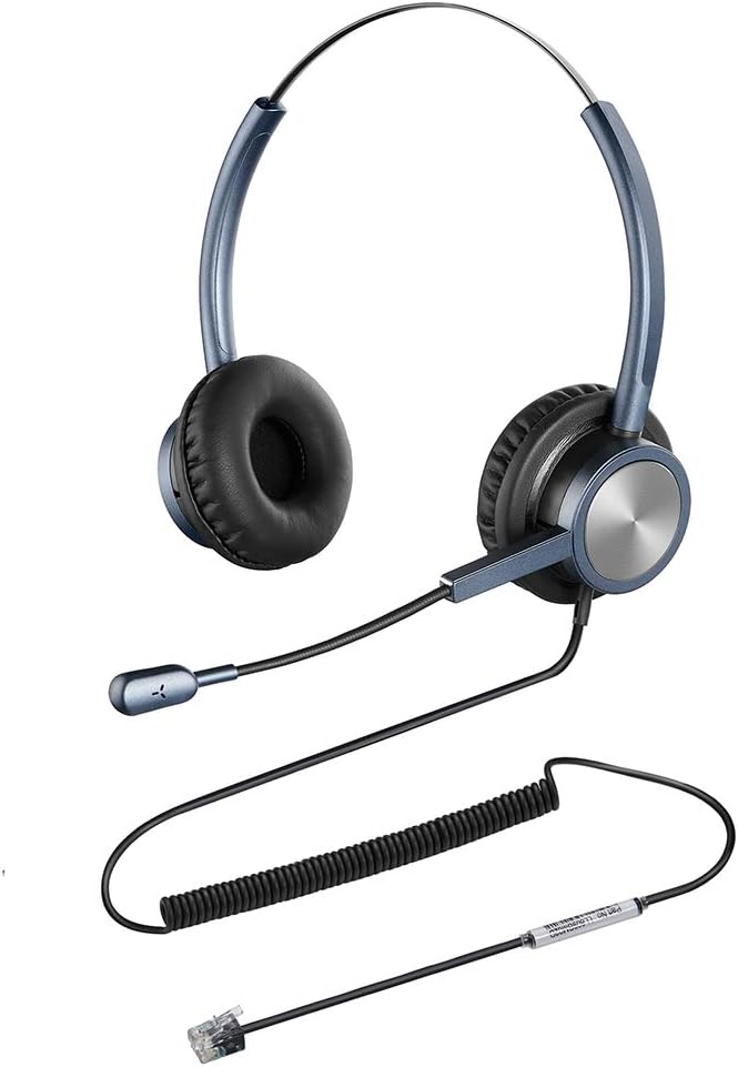 Oppetec Corded RJ9 Landline Phone Headset with Noise Cancelling