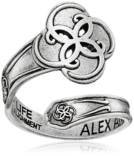 Alex and Ani Spoon Breath of Life Sterling Silver Sterling Silver Ring, Size 7-9