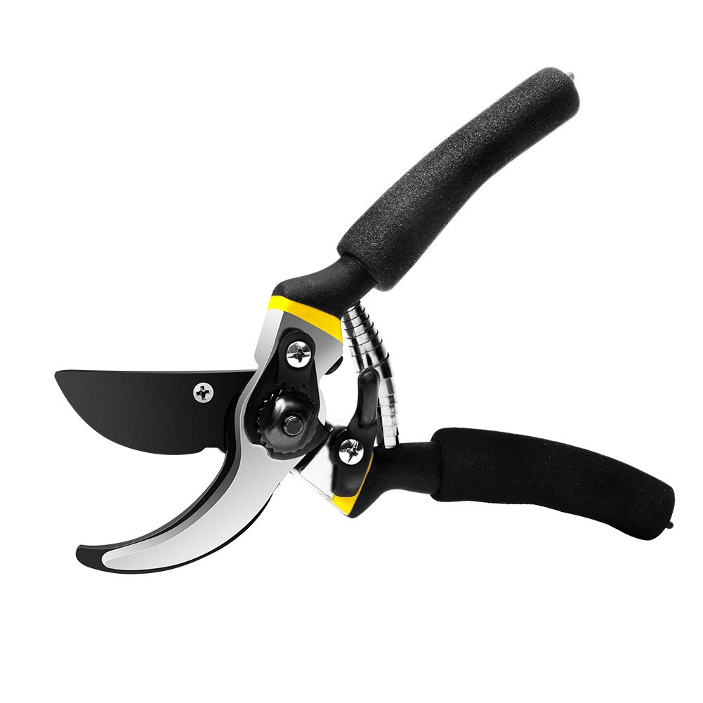 4-FQ Pruning Shears Hand Pruner Professional 8\'\' Premium Titanium Bypass Garden Ratchet Garden Clippers Scissors, Plant Flower SK-5 Steel Blade Cutter for Lawnl