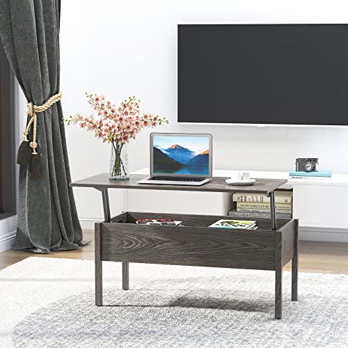 39" Modern Lift Top Coffee Table Desk with Hidden Storage