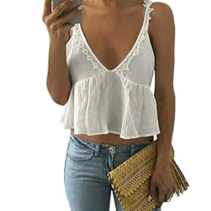 sleeveless sexy vest tops lace crop camis