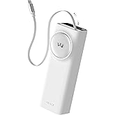 iWALK Laptop Power Bank, 20000mAh 65W Portable Charger with Built-In 2.3ft Retractable USB-C Cable & LED Display - Triple Outputs for MacBook Pro/Air, iPhone 17/16/15 Series, iPad Pro, Samsung S25/S24