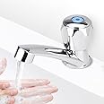 Watris Veiyi Single Cold Faucet Water Tap, ABS Water Tap, Cold Water Faucet, Bathroom Basin Kitchen Sink Accessories G1/2(20mm)(Diamond)