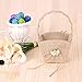 Vintage Rustic Flower Girl Basket with Wooden Heart Decoration Wedding Supplies