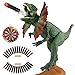 EpochAir Dinosaur Toys Electronic Shooter Gun Dilophosaurus Realistic Model Assorted Dinosaur Figures with Roaring Sound and Lights