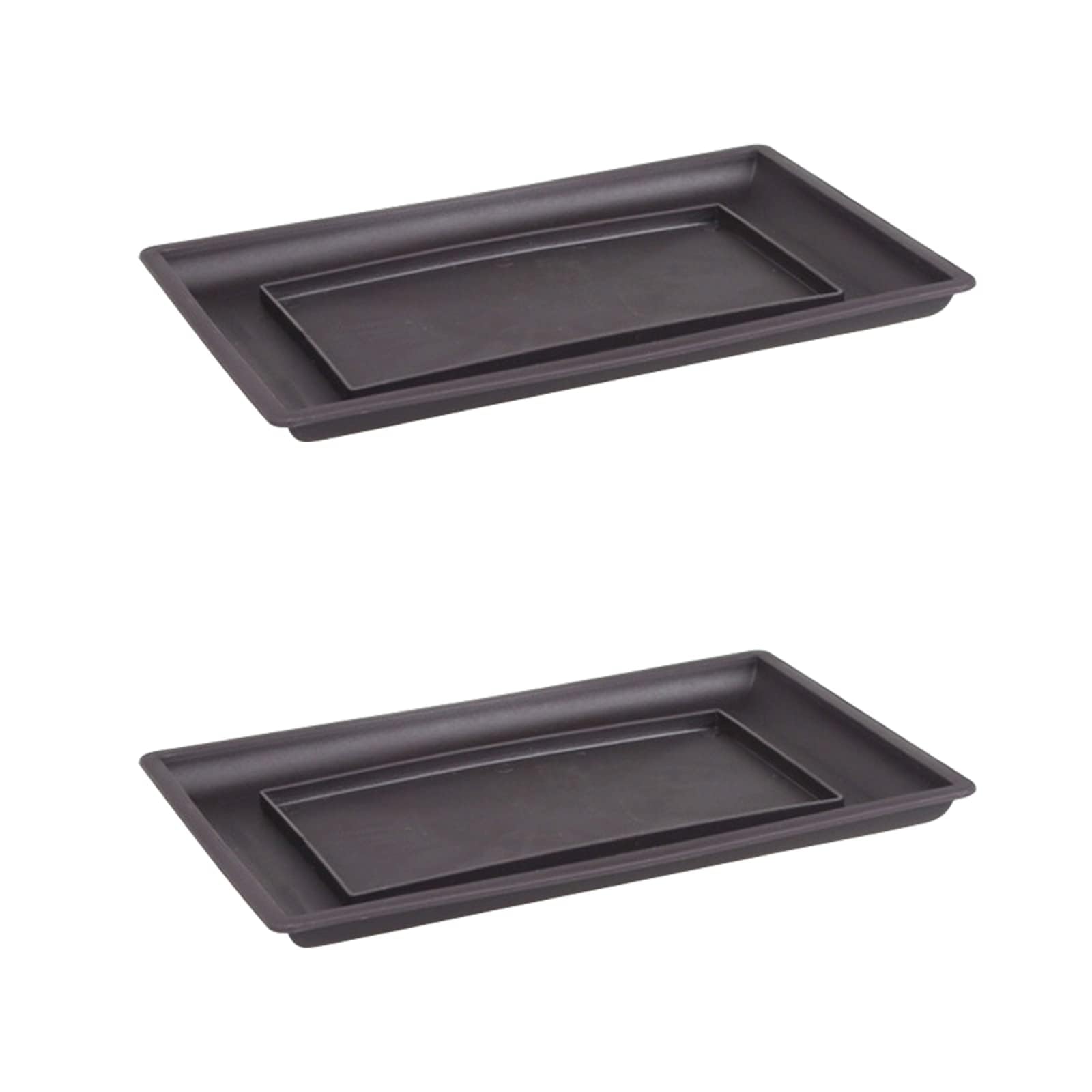 CwQisjk 2 Pcs Bonsai Plastic Flower Pot Water Drip Trays, Rectangle Trays, for Indoor Outdoor Bonsai Plants,Lightweight Design Perfect,for Preventing Water Damage and Enhancing Plant Growth