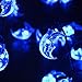 LUCKLED Moon Solar String Lights, 20ft 30LED Fairy Decorative Christmas Lights for Outdoor, Garden, Home, Wedding, Party and Holiday Decorations(Blue)
